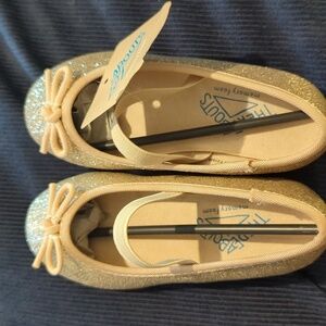 Thereabouts Little Girl Sparkly Gold Glitter Shoes | S 7 | NWT